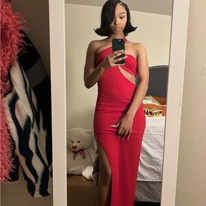 Red Halter Bodycon Dress for Prom